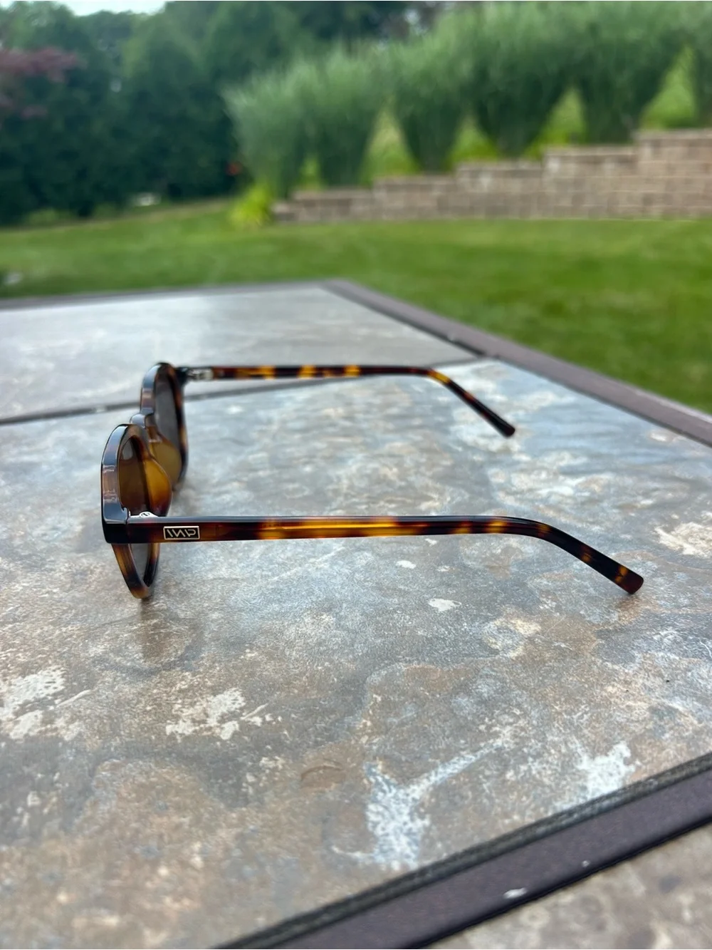 WMP Eyewear Francis Square Polarized Tortoiseshell Sunglasses Keyhole Bridge
